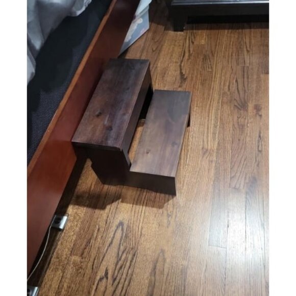 Wooden Two Step Stool - Heavy Duty 2 Step Stool for Adult and Kids - Picture 2 of 2